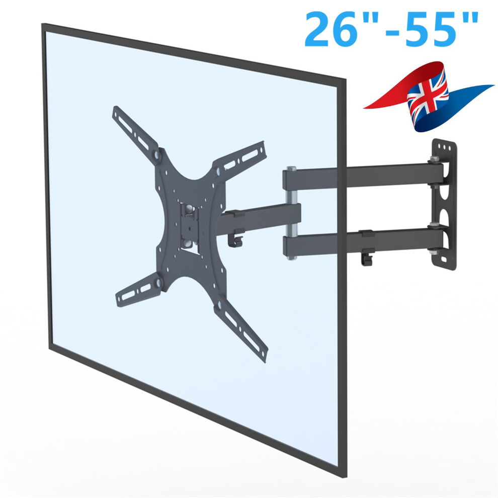 TV Wall Bracket Mount Tilt & Swivel for 26-55 Inch, Max VESA 400x400mm