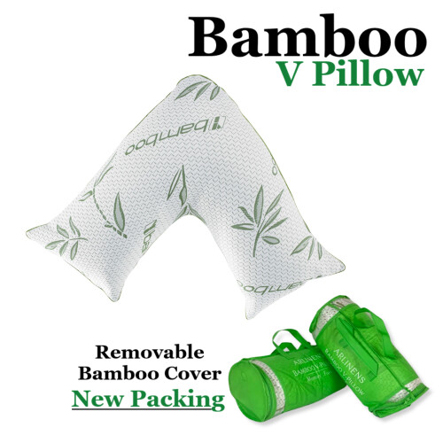 V Pillows Bamboo Memory Foam Orthopaedic Pregnancy Neck Back Support Body Pillow