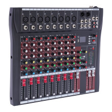 8 Channel Audio Mixer W/ 48v Phantom Power and Bluetooth,Three-Band Equalizer for the Main Channel