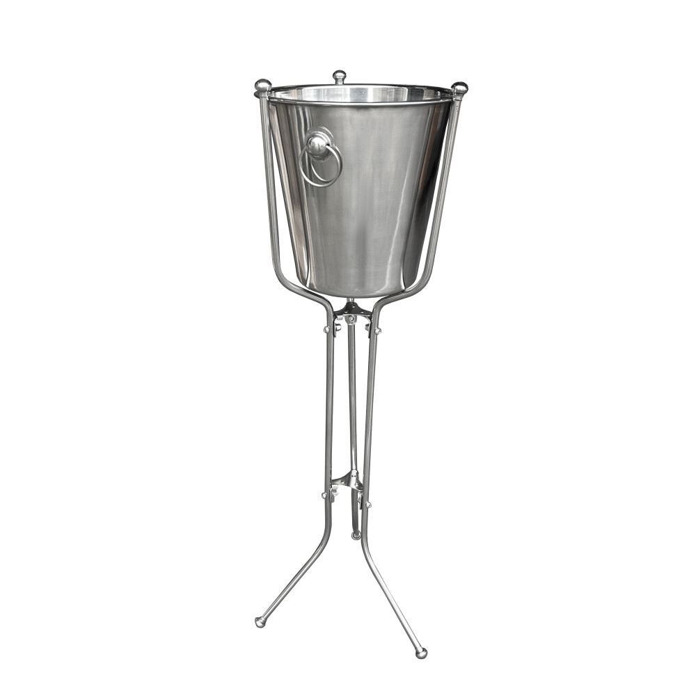 Stainless Steel Wine and Champagne Bucket with Folding Stand