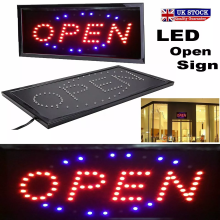 Flashing LED Neon Open Welcome Sign Shop Window Display Hanging Light