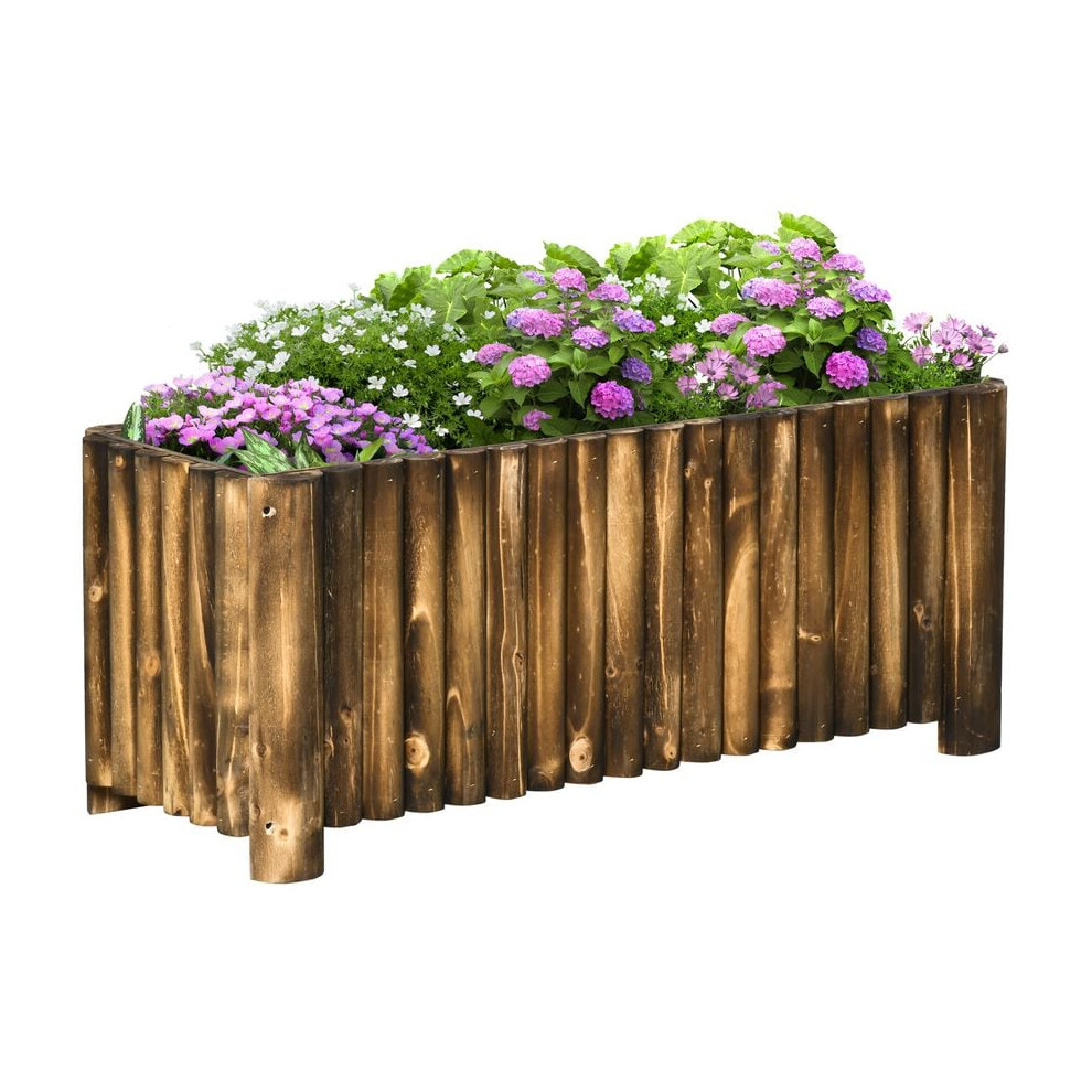 Outsunny Raised Flower Bed Wooden Rectangualr Planter Container Box Herb Pot 4 Feet845-101