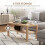 Homcom HOMCOM Coffee Table with Storage Shelf, Rectangular Centre Table, Natural 5