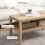 Homcom HOMCOM Coffee Table with Storage Shelf, Rectangular Centre Table, Natural 6
