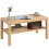 Homcom HOMCOM Coffee Table with Storage Shelf, Rectangular Centre Table, Natural 2