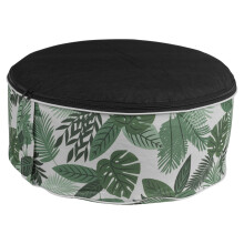 (Green Leaf) Inflatable Pouf Footstool Portable Cushion Stool Outdoor Garden Patio 25cmx55cm