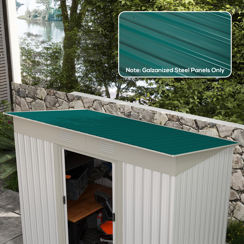 Outsunny Pack of 12 Metal Roofing Sheets for Greenhouse, Green