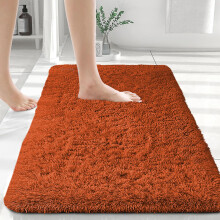 (Rust, 50 x 80 cm) Fluffy Rug Shaggy Runner Non-Slip Bath & Doormats