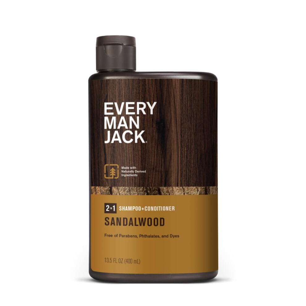 Ka D Mu Jack Every Man Jack Daily Shampoo+Conditioner For All Hair Types Sandalwood 13.5 Fluid Ounce