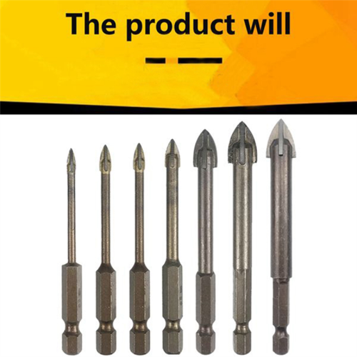 Tile Drill Bit Concrete Cement Multi-Function Punch Hole Opener Four-Edged Triangular Set Carbide 2