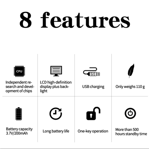 Lucchetto Smart Time Lock con display LCD, timer elettronico, interruttore, lucchetto ricaricabile tramite USB, timer da viaggio, nero