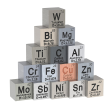 15-teiliges Würfelset aus Metallelementen – Dichtewürfel-Set für 1 Periodensystem der Sammlung – reines