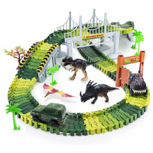 Dinosaurusspeelgoedauto 142 stuks Flexibele racebanen Nieuw educatief