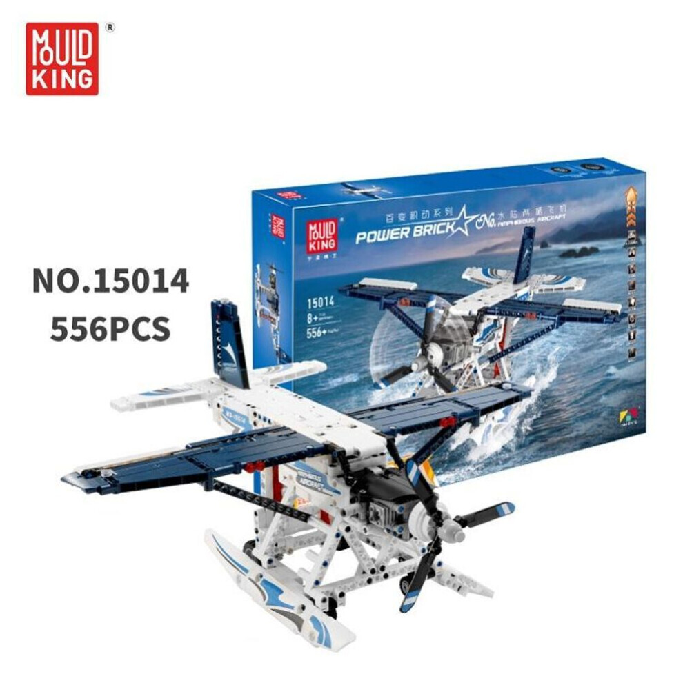 (comme sur la photo) Mould King The App Modèle d'avion amphibie motorisé Briques de construction Blocs