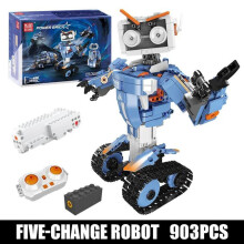 (blau) Mould King 15078 technischer Roboter-Baustein, das Rc-App-motorisierte Fünf-Channel-Roboter-Carl-Modell