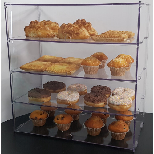 Large Bakery Shop Clear Acrylic Display Case - 4 Compartments 1