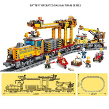 (come l'immagine) 1270 pezzi City Moc Technic Electric Freight Train Building Blocks Batteria Power
