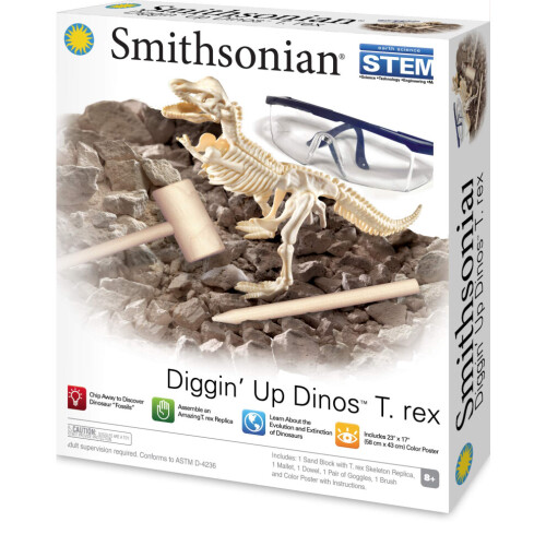 Smithsonian Diggin' Up Dinosaurs TRex Plastic Skeleton Set Educational Fun Science Archeological Playset
