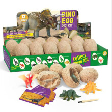 Set zur Ausgrabung von Dinosaurier-Eiern aus Gips und Kunststoff über zwölf Dinosaurierarten für Kinder