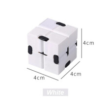(valkoinen) Magic Puzzle Cube Anti Stress Relief Lelut aikuisille Infinite Flip Funny Cube Sensory Lelut