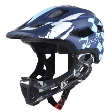 (Bleu) Casque de vélo pour enfants, casque de vélo intégral amovible, casque de vélo VTT, casque de