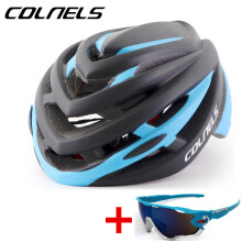 (XL -60-64 cm - blu e occhiali))Casco da bicicletta taglia XL 64 cm da uomo traspirante MTB Sport Sicurezza