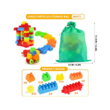 (zak van 80 stuks) Plastic grote bouwstenen Vroege onderwijs-montagepuzzel Kleuterschool