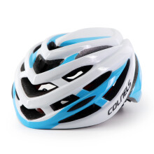 Großer XL Fahrradhelm 64 cm - atmungsaktiver MTB-Sicherheitshelm, Unisex, Weiß/Blau, 19 Belüftungsschlitze, 360 Verstellsystem