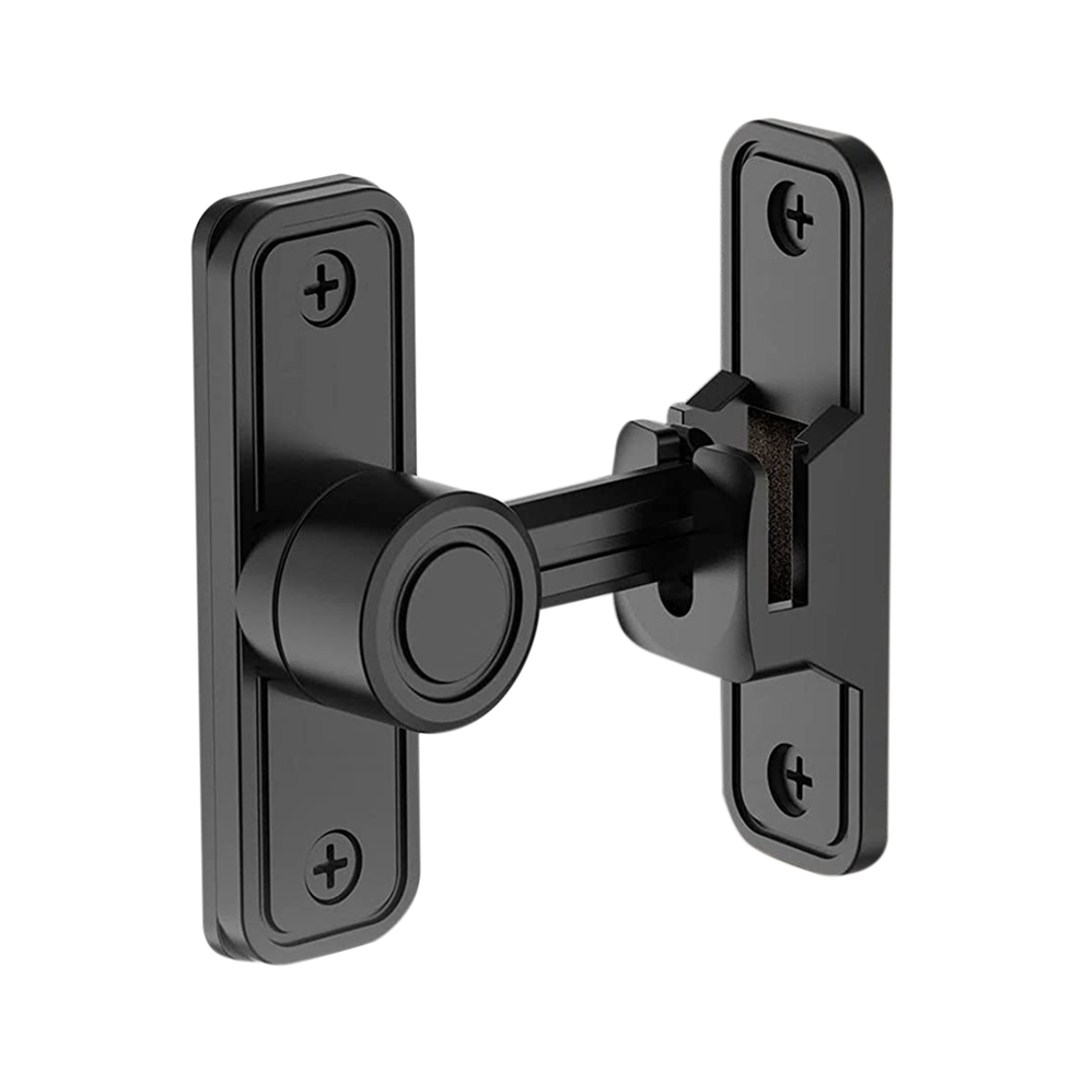 Heavy Duty Gate Latches 90 Degree Right Angle Barn Door Lock Anti-Theft Sliding Latch For Garden Black 4853572033138