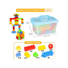 (150 STUKS) Grote plastic blokken voor kinderen bouwen – DIY-educatieve set Puzzel vroeg leren