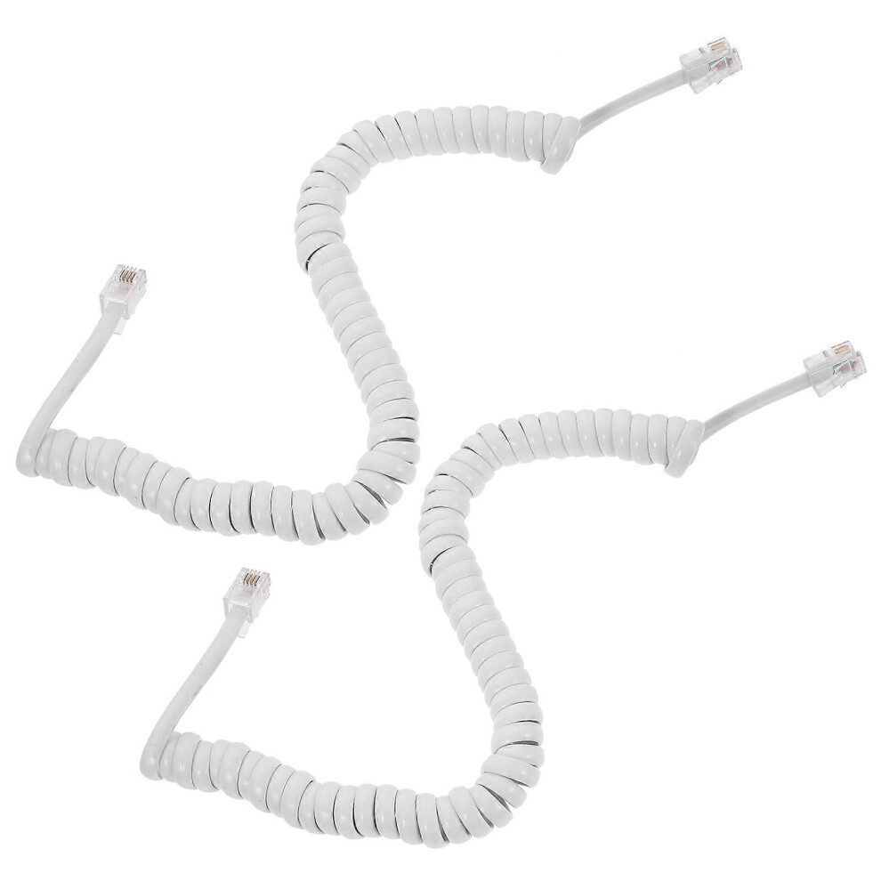(As Show, One Size) 2Pcs Telephone Cords Phone Cords Handset Cords Coiled Telephone Handset Cord 4069016299910