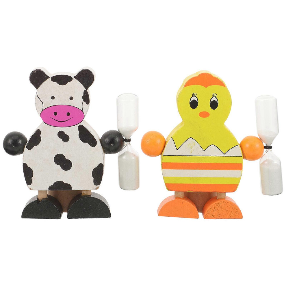 (As show, One size) 2Pcs Kids Hourglass Toothbrush Timer Desktop Hourglass Indoor Toothbrushing Timer (Random Style)