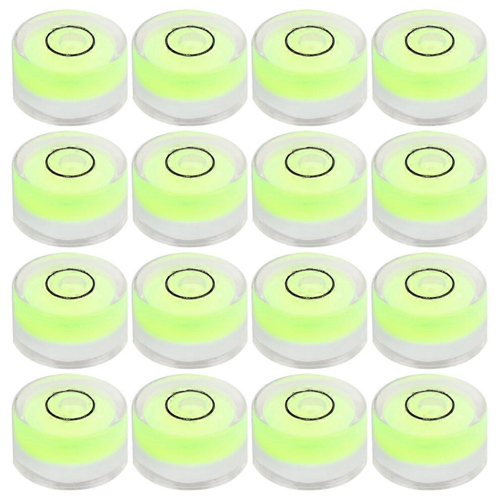 (As Show, One Size) 16Pcs Universal Level 15Mm Circular Diameter 6Mm Flat Height Bubble Spirit Level Surface Level (Green) 4069016339869