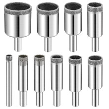 Diamantbohrer-Set, 10-teilig, Lochsäge, Glasbohrer für Keramikfliesen, Porzellan, Marmor, Flaschen