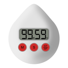 Digitale Badezimmeruhr Wasserdicht Dusche Timer Temperatur Luftfeuchtigkeit Visuelle Countdown-Wand Weiß
