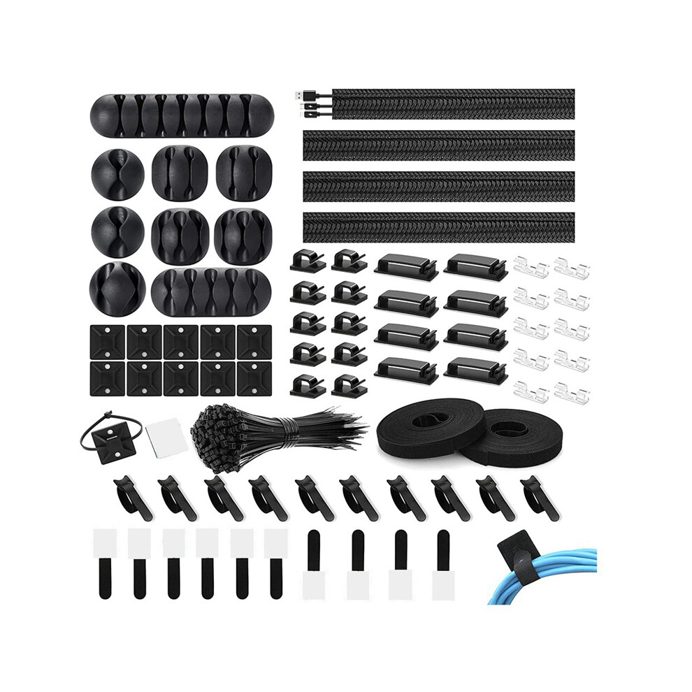 Photos - Cable (video, audio, USB) 173 Pcs Cable Management Organizer Kit, Adhesive Clips Holder,Cable Ties,Adhesive Wall Tie,Fasten Ties