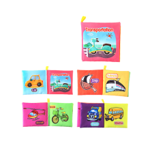 (Transporatie) Stereoscopische babyboeken van zachte stof voor vroeg onderwijs Speelgoed Engels palmboek