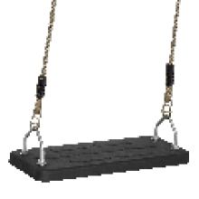 The Magic Toy Shop Heavy Duty Rubber Swing Seat With Rope & Clasps For Outdoor Playground Kids