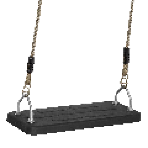 The Magic Toy Shop Heavy Duty Rubber Swing Seat With Rope & Clasps For Outdoor Playground Kids