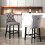 (Grey) Set of 4 Velvet Kitchen Breakfast Bar Stools 4