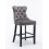 (Grey) Set of 4 Velvet Kitchen Breakfast Bar Stools 7