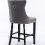 (Grey) Set of 4 Velvet Kitchen Breakfast Bar Stools 8
