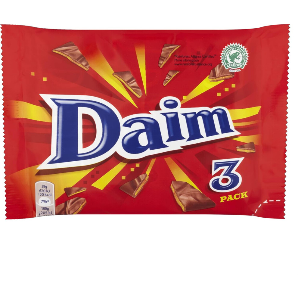 Kidzbuzz Daim Chocolate Bar Multipack Of 3 X 28 G (Pack Of 1) Delicious Tasty
