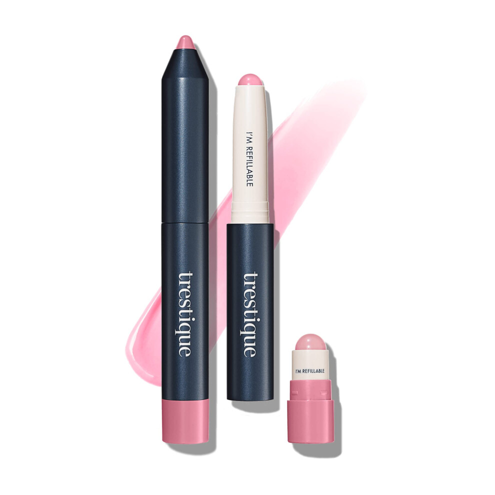 Tre'stique Prime And Shine Lip Crayon Refillable Shiny Lipstick With Built-In Lip Primer Clean Beauty Makeup Lipstick Lipstick For Women