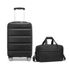 (19Inch+Bag, Black) Small 19Inch Hard Shell ABS 4 Wheels Suitcase Cabin Hand Luggage With Travel Bag
