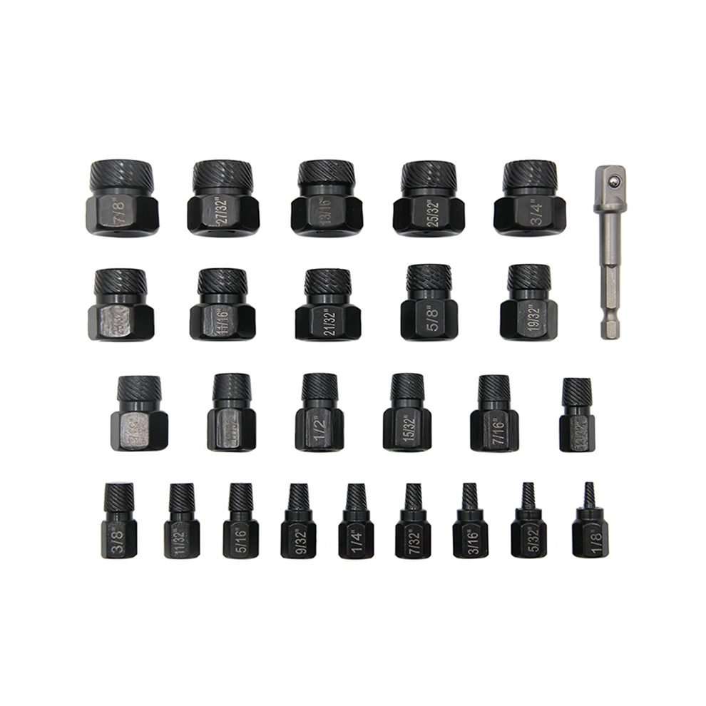26Pcs Screw Bolt Extractor Drill Bit Set Disassemble Screws Stud Teeth Demolish Stripped Broken Remover Tools 4853572049115