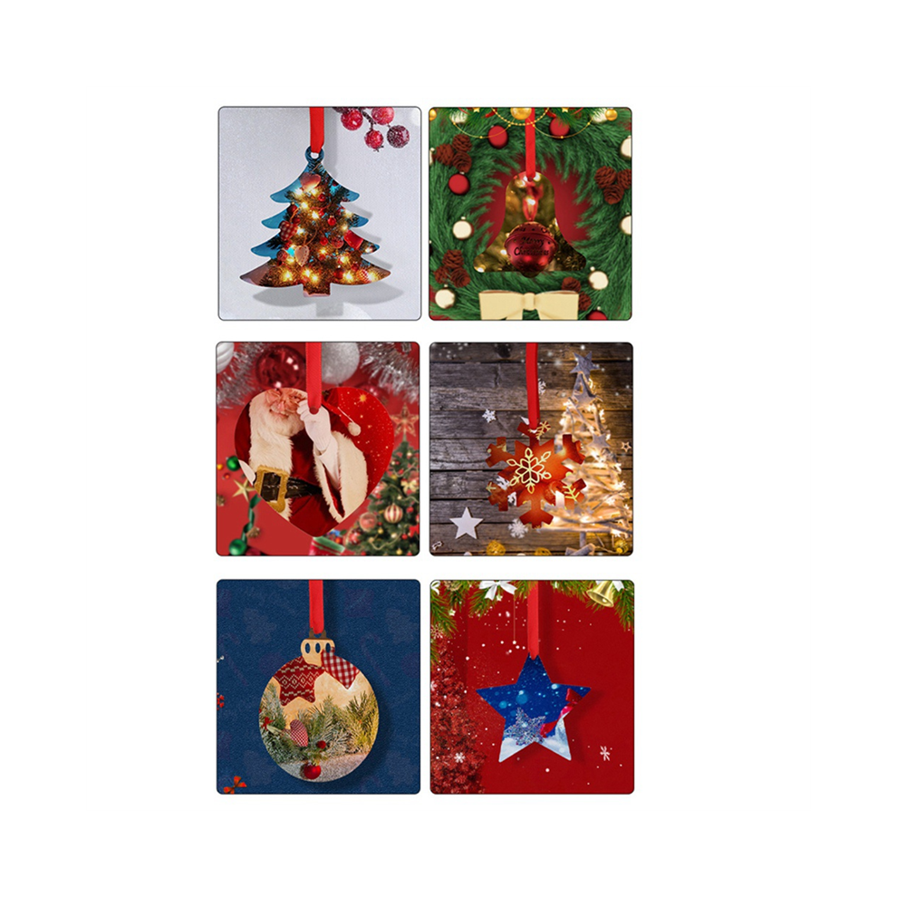 Lot de 10 décorations de Noël vierges à sublimation, en aluminium, blanches, pour le bricolage.