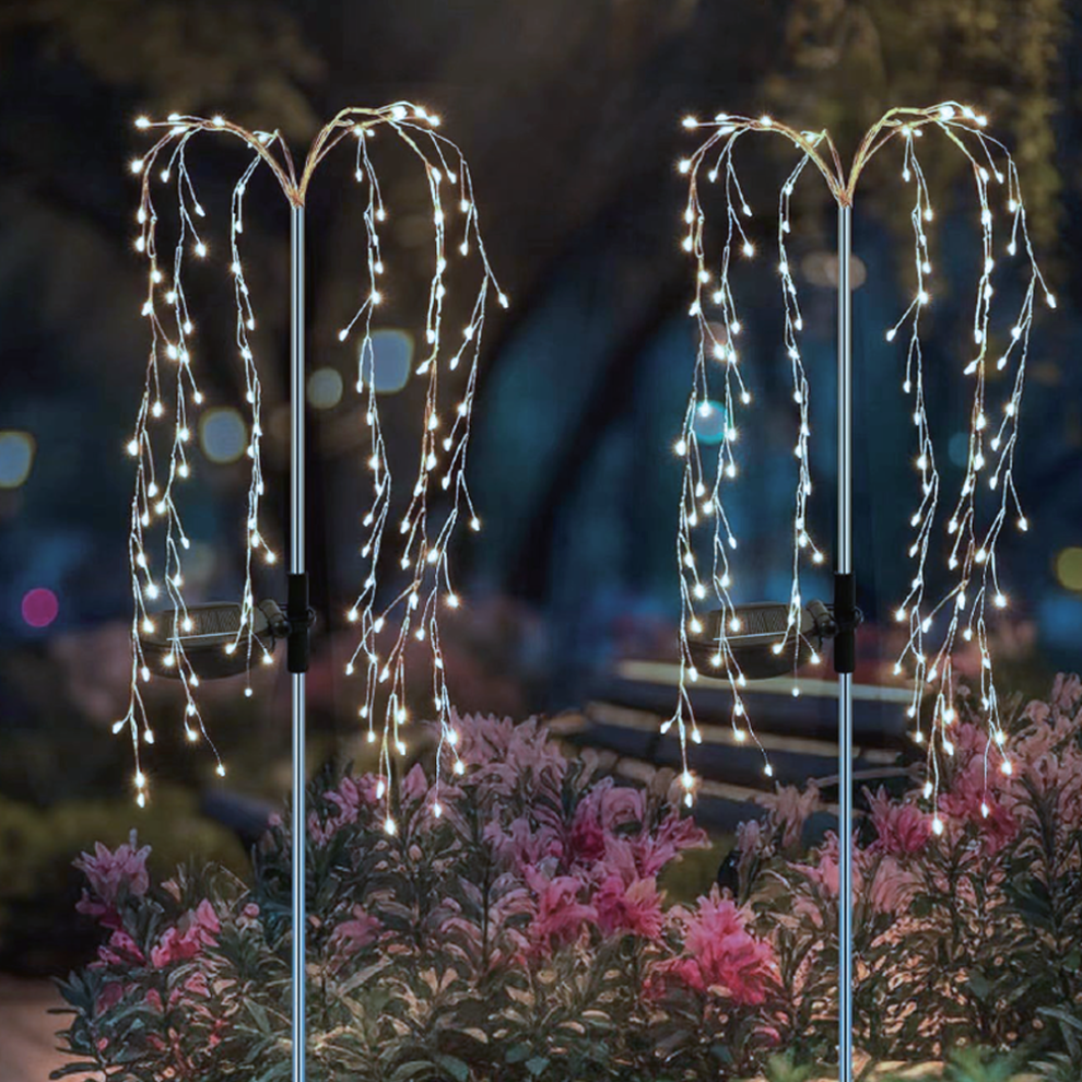 (6500K) 120 LED Solar Willow Tree Garden Spike Light, 2 Lighting Modes