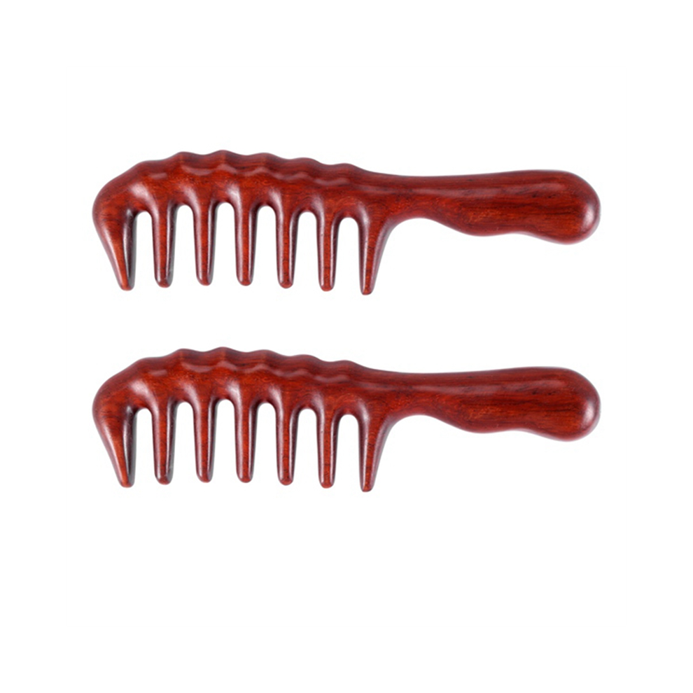 Pettini Per Districare I Capelli - Denti Larghi In Legno Riccio Antistatico In Legno Di Sandalo Naturale