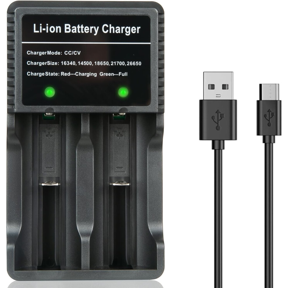 Usb-C Fast 18650 Battery Charger,10W Fast Charging Lithium Charger Best For 3.7V Li-Ion 18650 21700 26650 18500 18350 17670 17500 16340(Rcr123) 779747672947